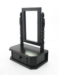 20" Black Wood Framed Freestanding Makeup Shaving Tabletop Mirror