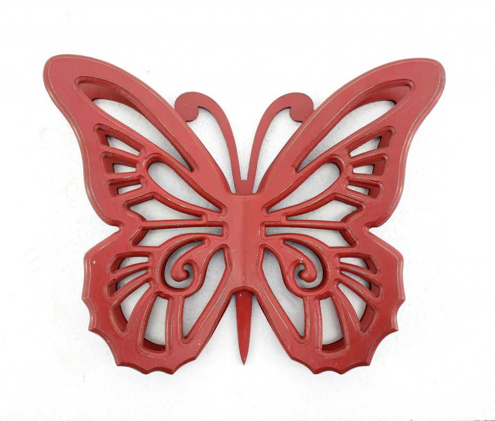 23" X 19" Gray Butterfly Wood Hanging Dimensional Sculpture