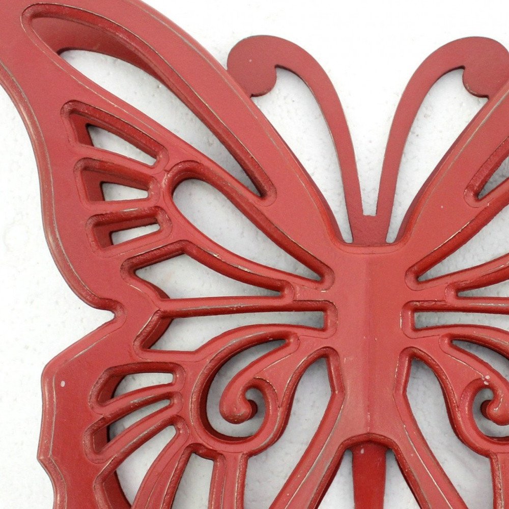 23" X 19" Gray Butterfly Wood Hanging Dimensional Sculpture