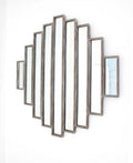 36" X 36" Silver Wood And Mirror Hanging Dimensional Sculpture