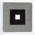 19" X 19" X 2.5" Modern Brown And Gray Ribbed Square Wall Art