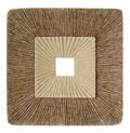 Set of Two Brown Abstract Geometric Sandstone Square Hanging Wall Decor