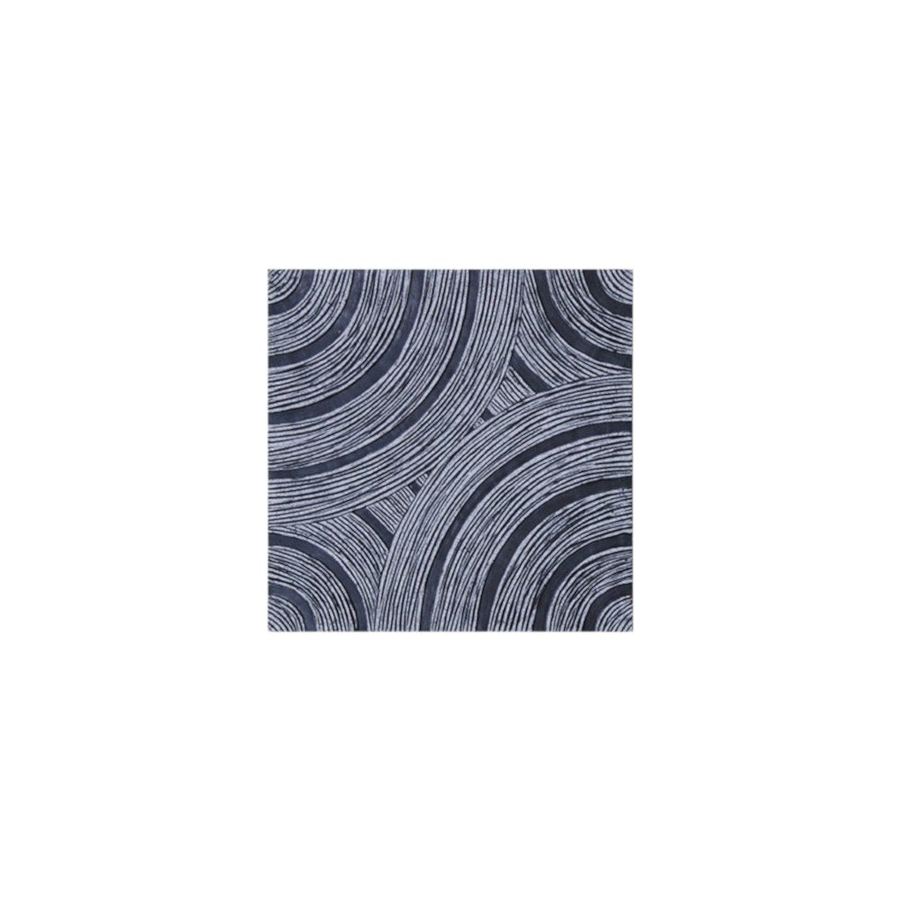 17" X 17" X 2" Gray, Lined Square - Wall Decor