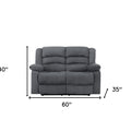 60" Gray Microfiber Manual Reclining Loveseat