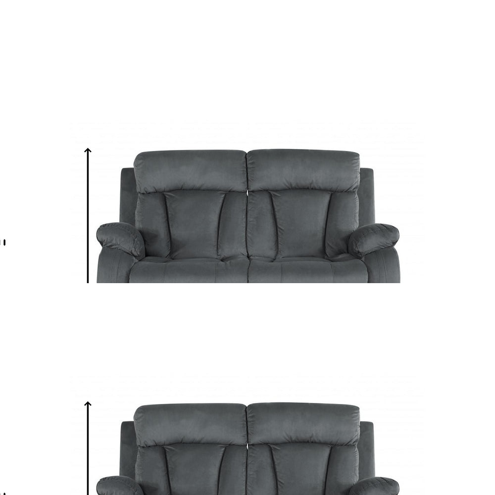 40" Modern Grey Fabric Loveseat