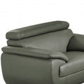 Three Piece Indoor Gray Genuine Leather Six Person Seating Set