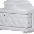 Three Piece Indoor White Italian Leather Six Person Seating Set