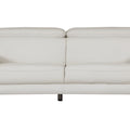 87" Blue Italian Leather Sofa With Silver Legs