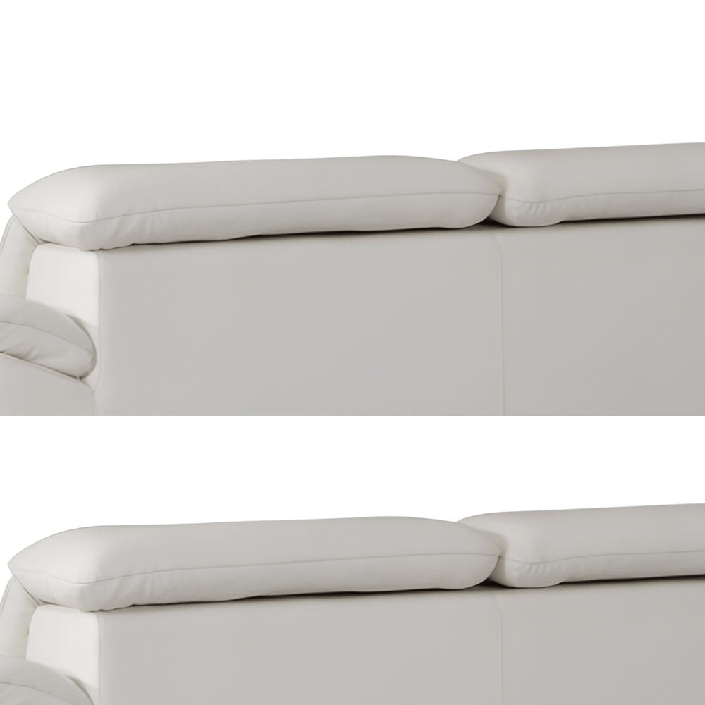 87" Blue Italian Leather Sofa With Silver Legs