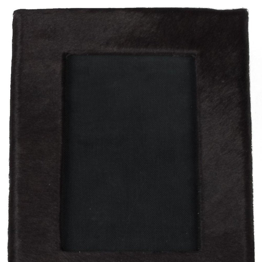 4" x 6" Gray Cowhide Tabletop Picture Frame with Mat