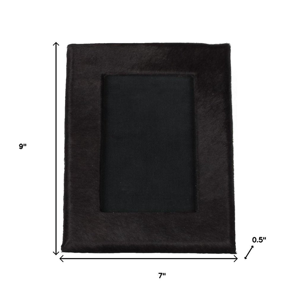 4" x 6" Gray Cowhide Tabletop Picture Frame with Mat
