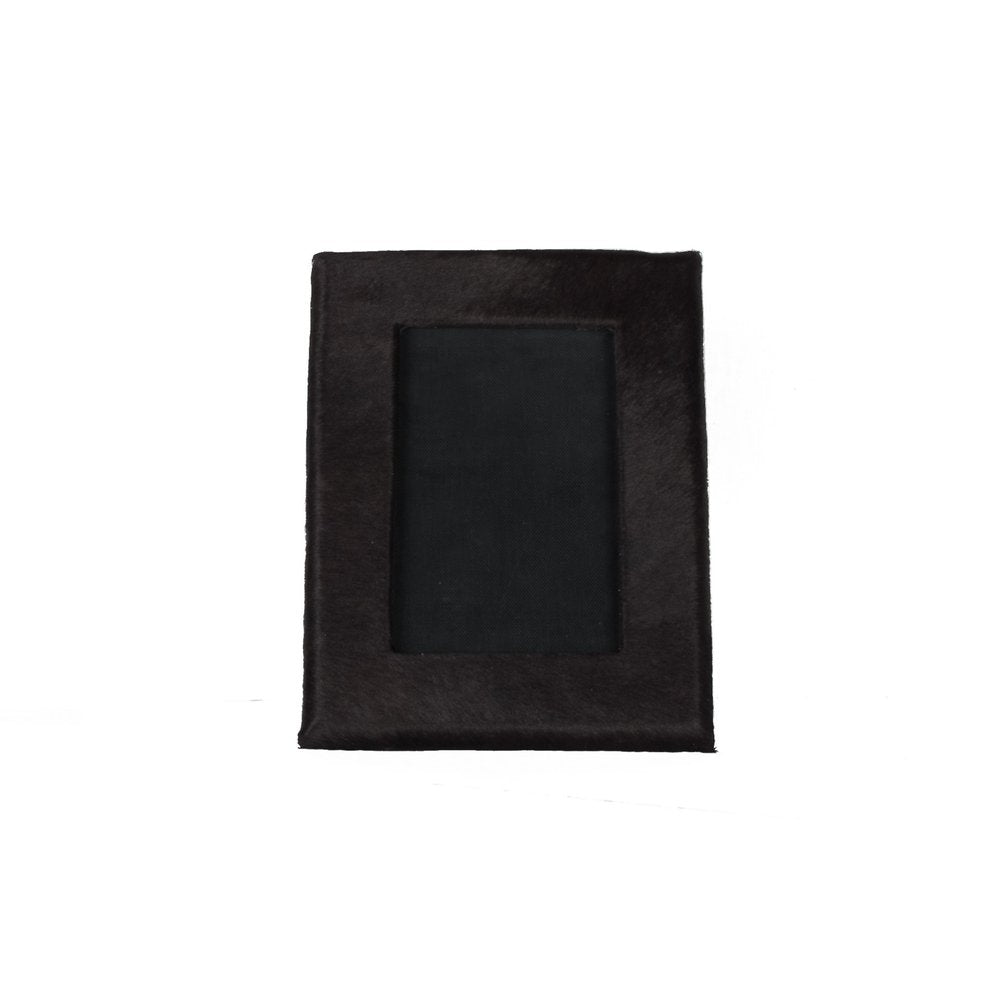 4" x 6" Gray Cowhide Tabletop Picture Frame with Mat