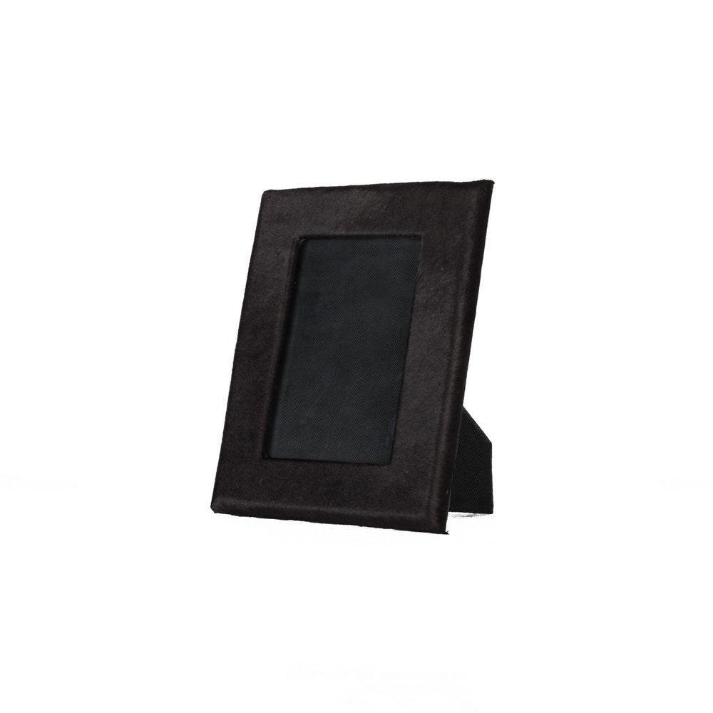 4" x 6" Gray Cowhide Tabletop Picture Frame with Mat