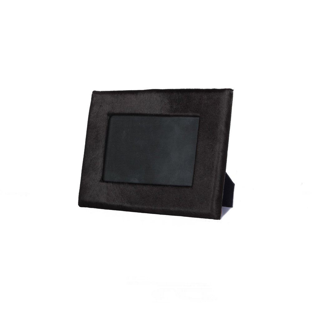 4" x 6" Gray Cowhide Tabletop Picture Frame with Mat