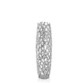 32" Aluminum Silver Twigs Cylinder Floor Vase