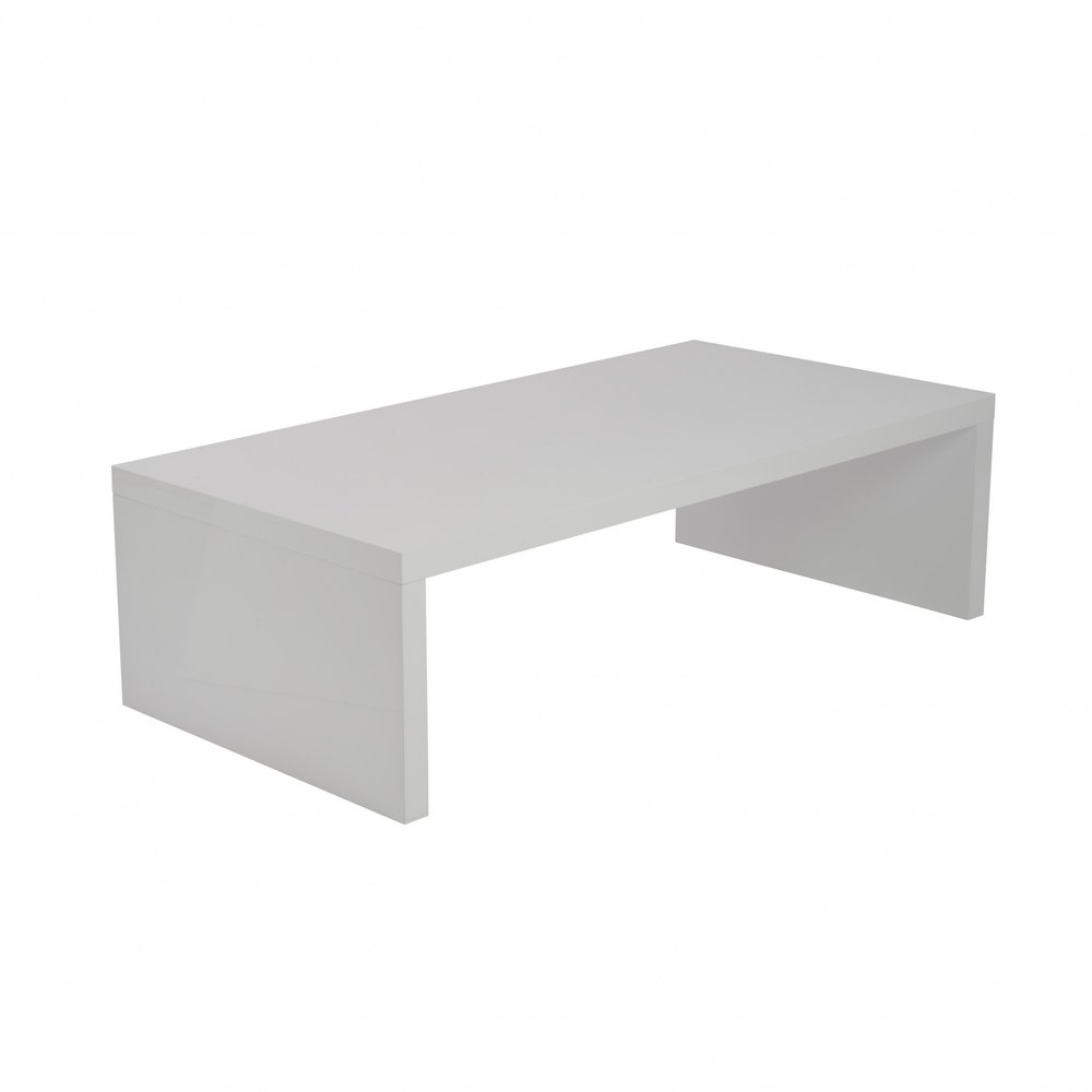 47" White Wood Sled Coffee Table