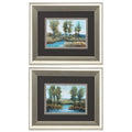 13" X 11" Brushed Silver Frame Stream Side (Set Of 2)