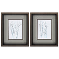 10" X 12" Brushed Silver Frame Aquarelle Birches (Set Of 2)