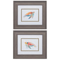 Set of Two Red and Blue Turtle Framed Wall Art
