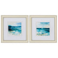 12" X 12" Champagne Gold Color Frame  Ocean Break (Set Of 2)