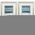 Set of Two 27" X 15" Ocean Print Silver Framed Art Wall Decor