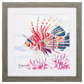 23" X 23" Woodtoned Frame Sea Creature Fish
