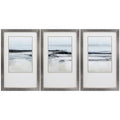 21" X 34" Silver Frame Landform I (Set Of 3)