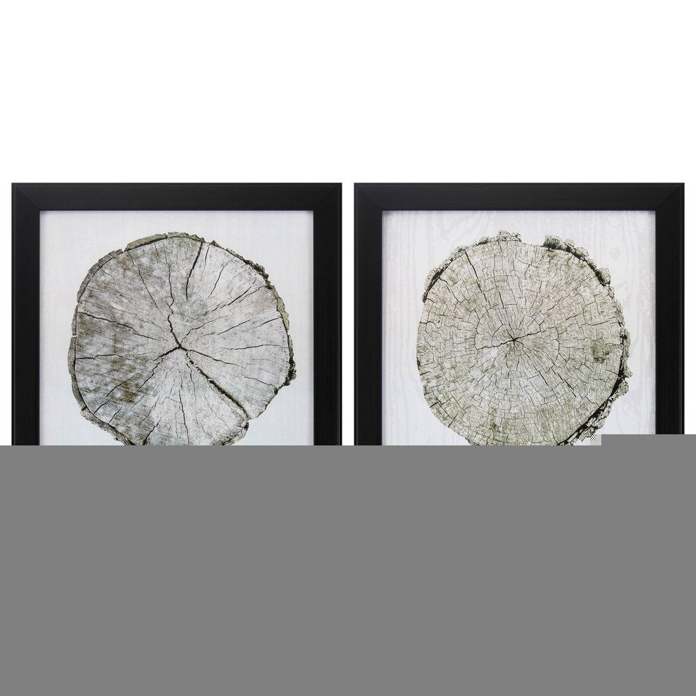 14" X 14" Dark Wood Toned Frame Woodland Years (Set Of 2)