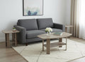 Set of Three 36" Taupe Coffee Table With Shelf