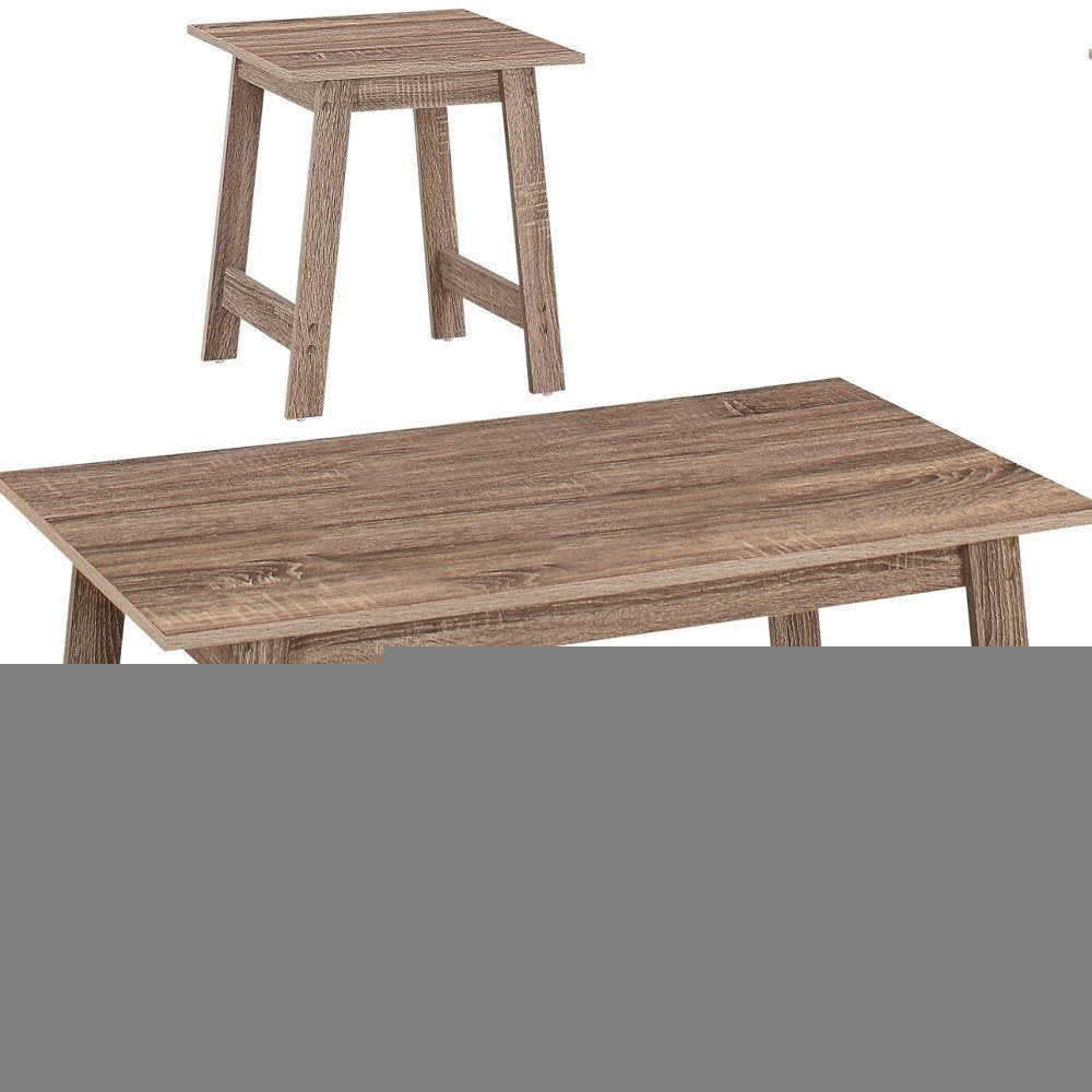 Set of Three 36" Taupe Coffee Table