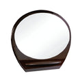 39" Brown Oval Wood Framed Mounted Dresser Mirror