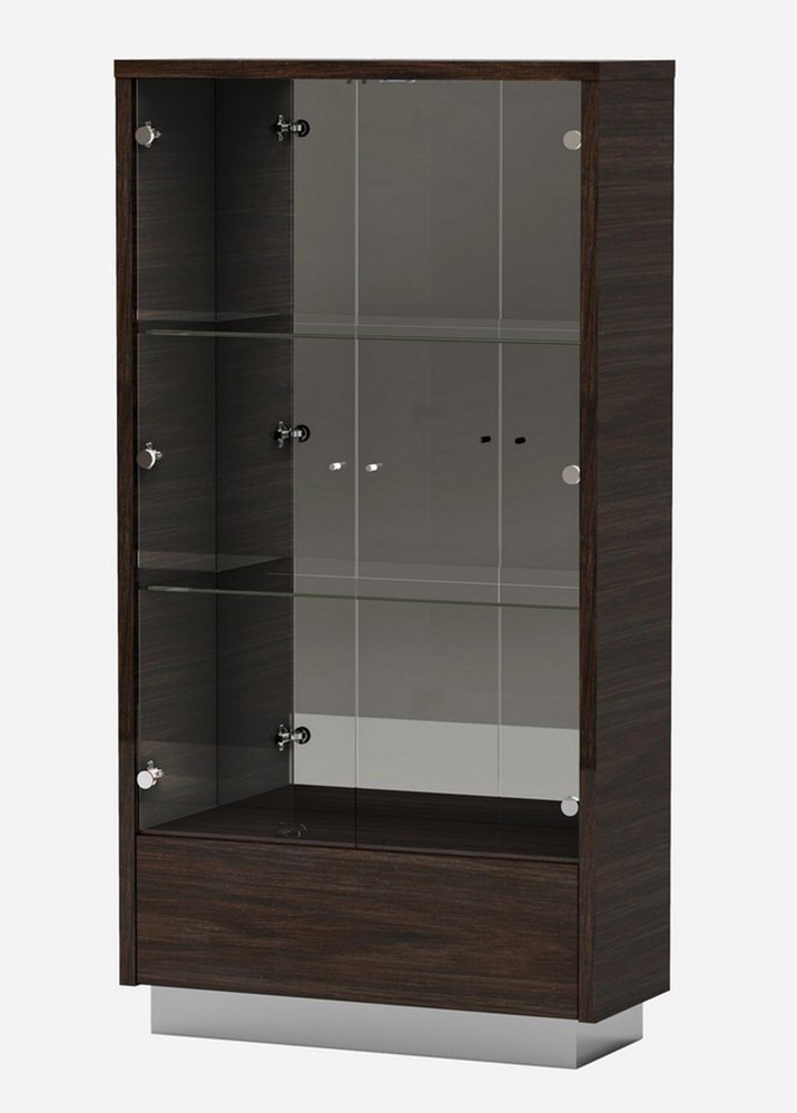 98" Dark Brown Solid Wood Self-Storing Leaf Pedestal Base Dining Table