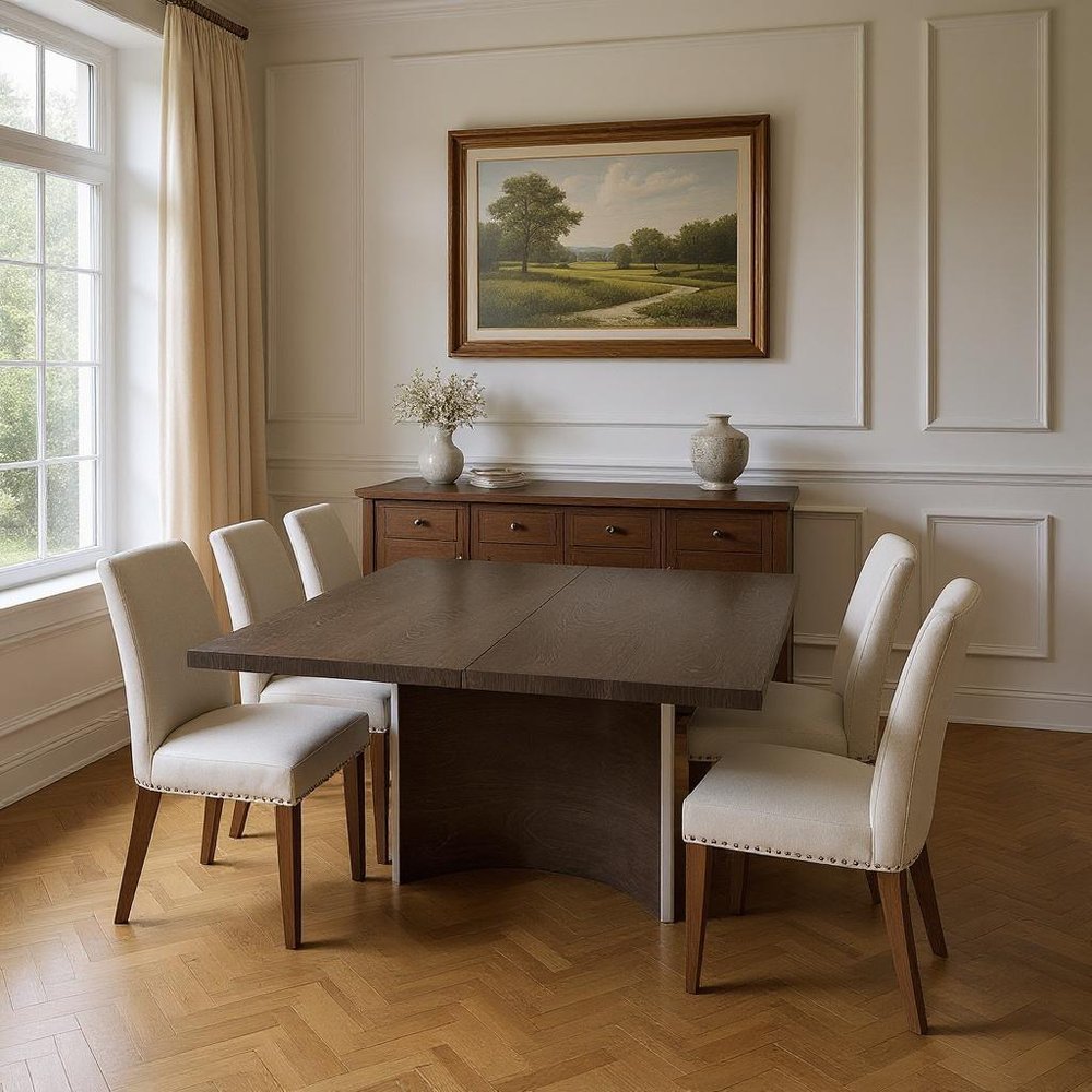 99" Gray Brown Solid Wood Dining Table