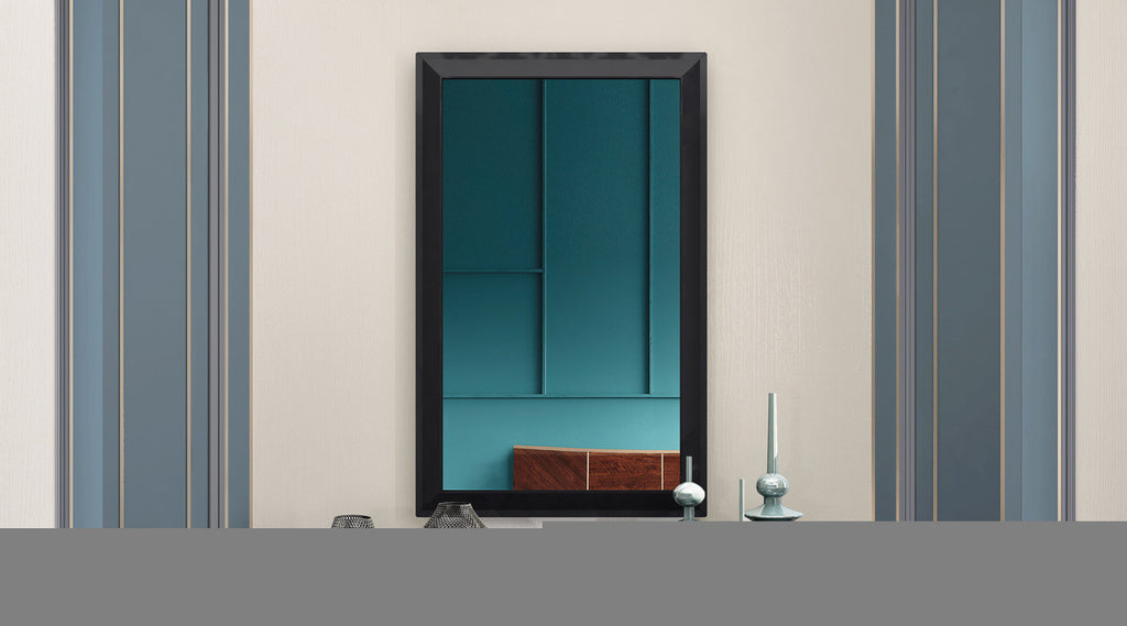 51" Black Wood Framed Accent Mirror