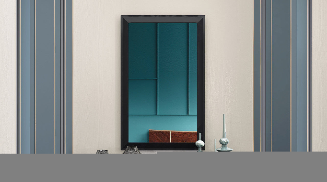 51" Black Wood Framed Accent Mirror