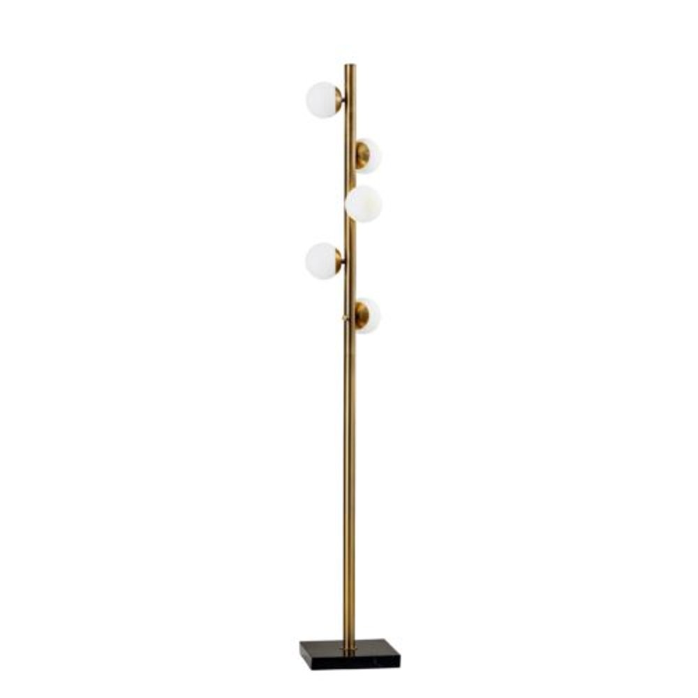 Brass Metal LED With White Glass Shade