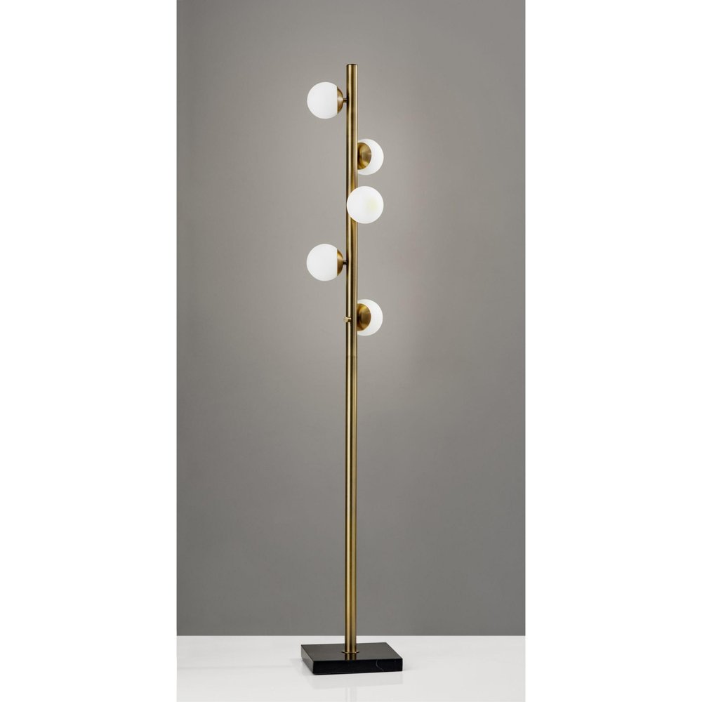 Brass Metal LED With White Glass Shade