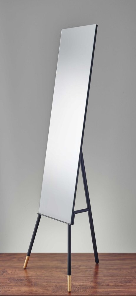 57" Black Metal Freestanding Framed