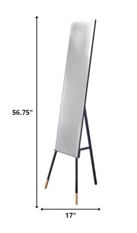 57" Black Metal Freestanding Framed