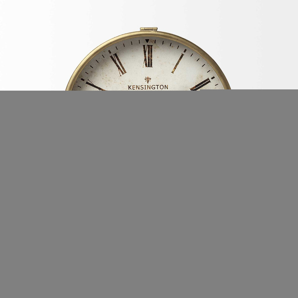 12" Round Gold Metal Wall Clock