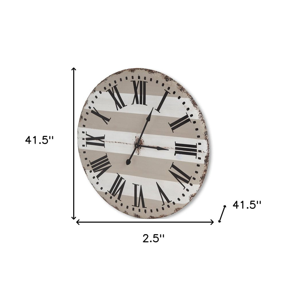 3" Gray And White Metal Analog Round Wall Clock