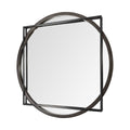 46" Black Abstract Metal Framed Accent Mirror