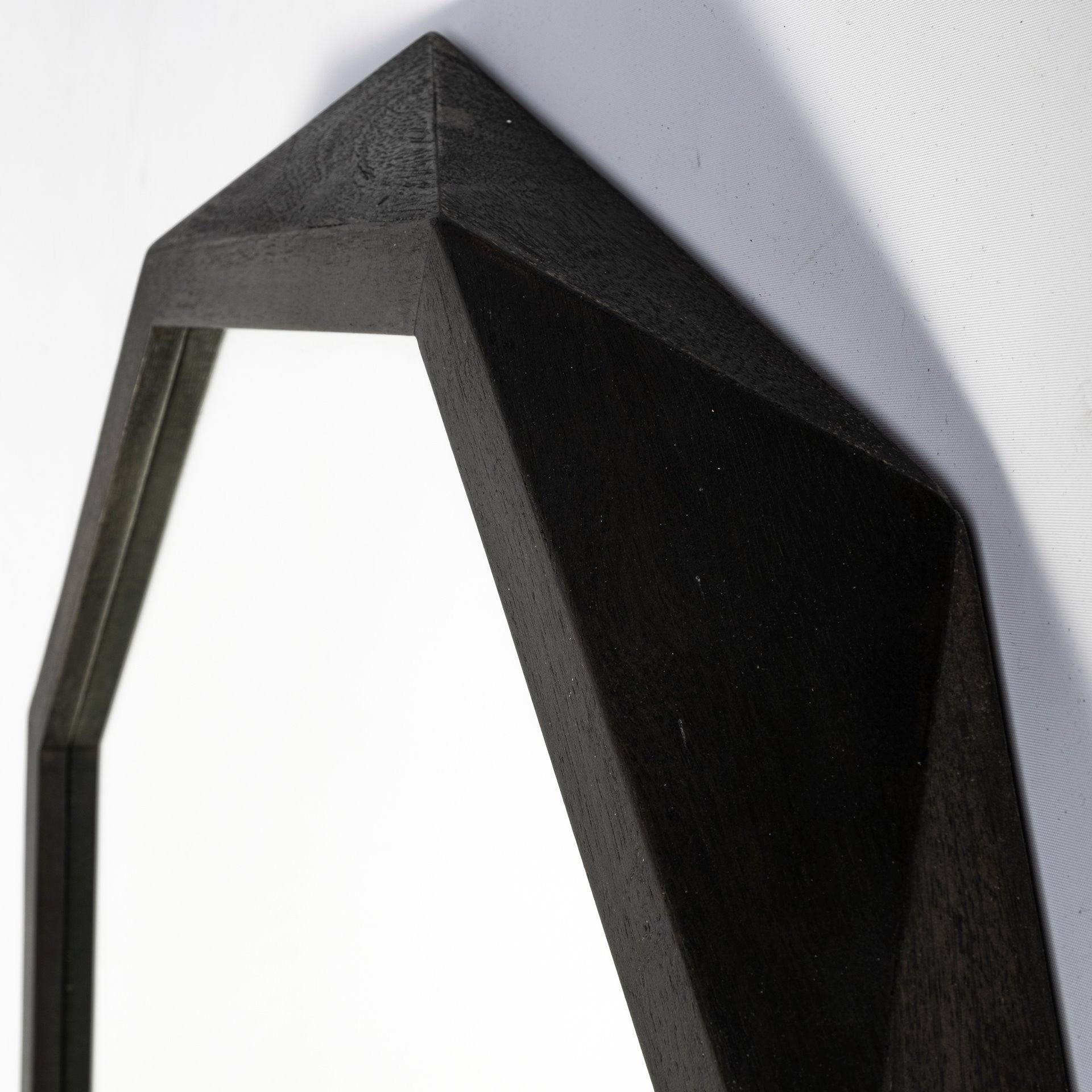 41" Black Solid Wood Octagon Framed