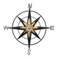 39" Black Rustic Compass Metal Wall Decor