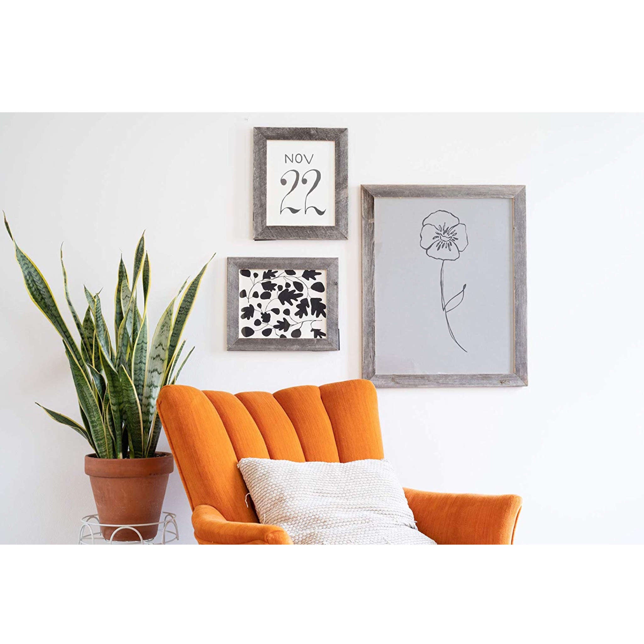 16" x 20" Gray Solid Wood Hanging Picture Frame