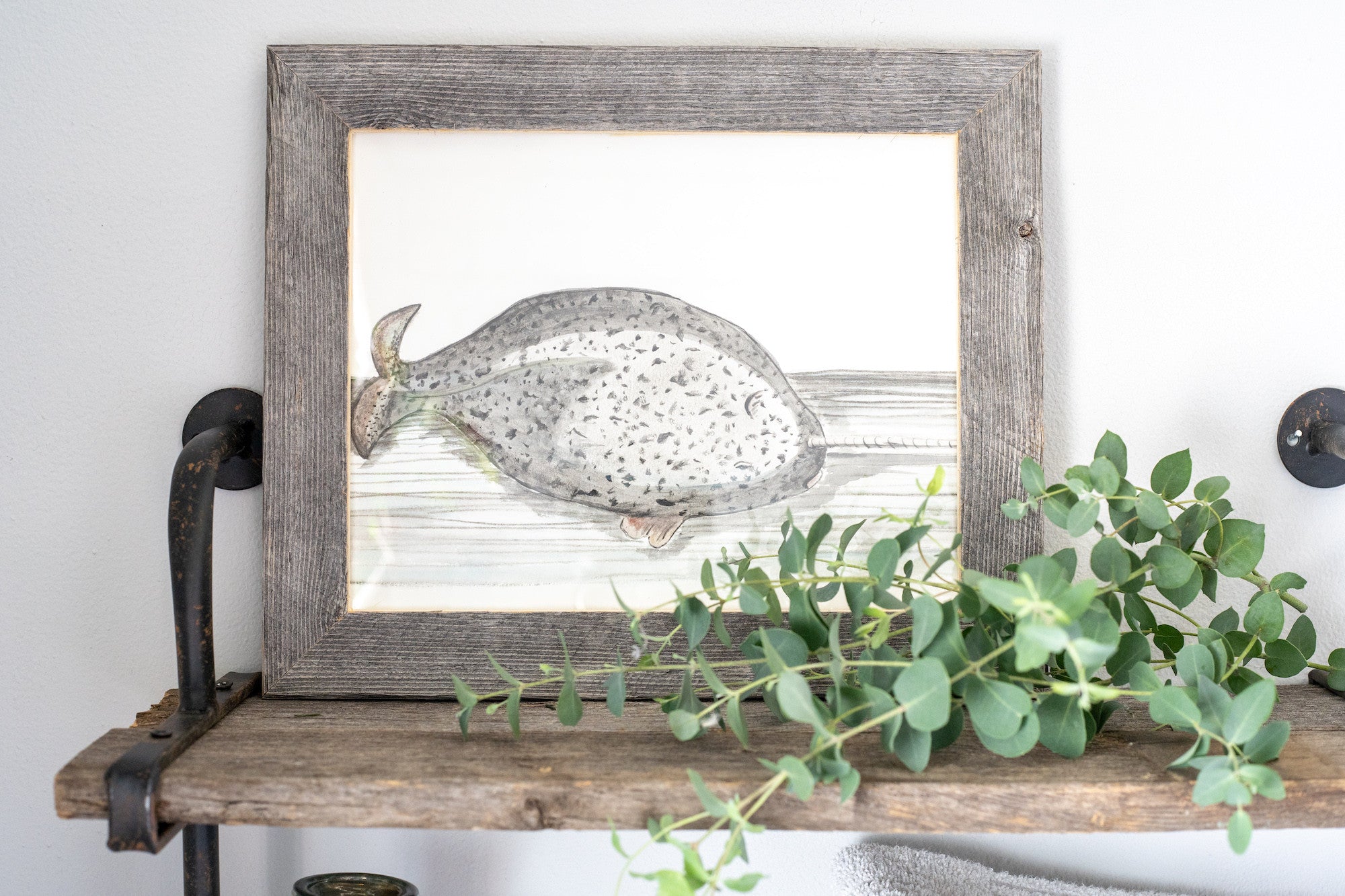 11" x 17" Gray Solid Wood Hanging Picture Frame