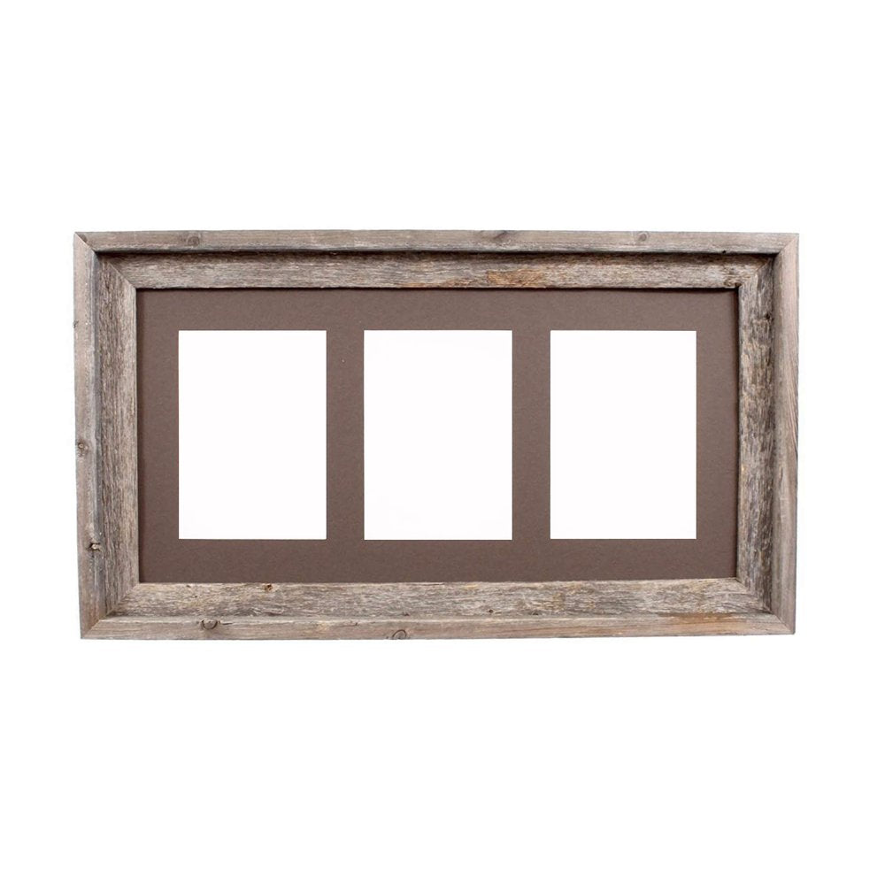 5" x 7" Gray Solid Wood Hanging Picture Frame with Mat