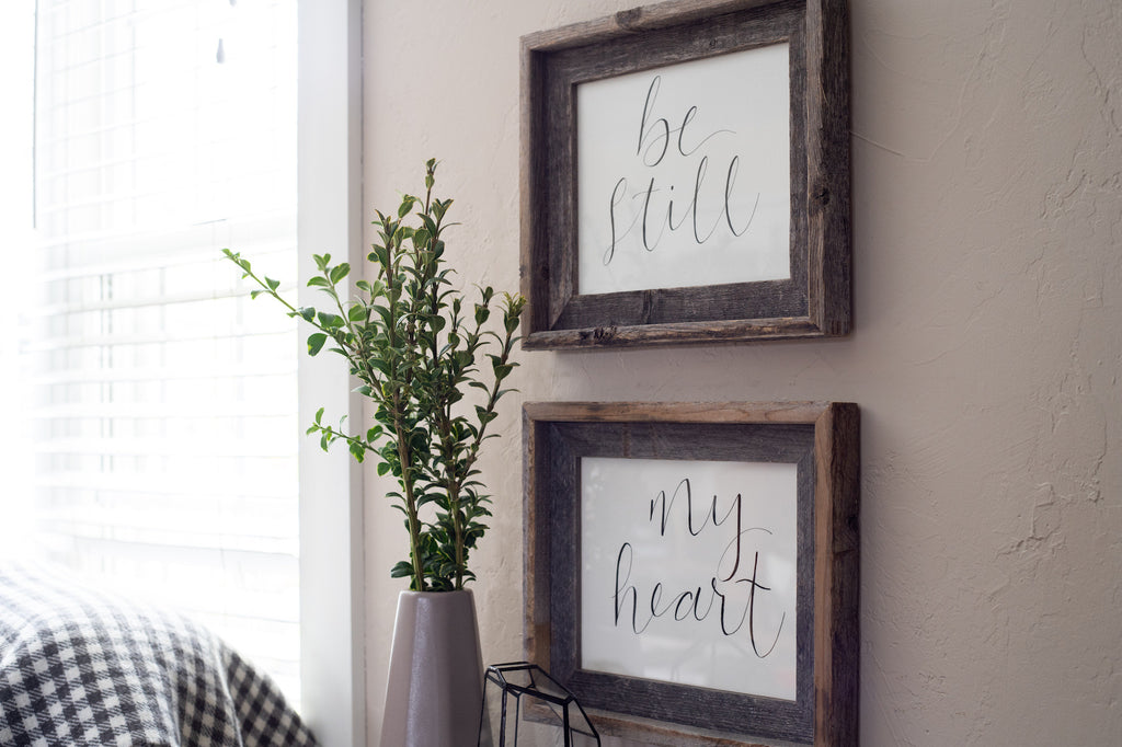 11" x 17" Gray Solid Wood Hanging Picture Frame