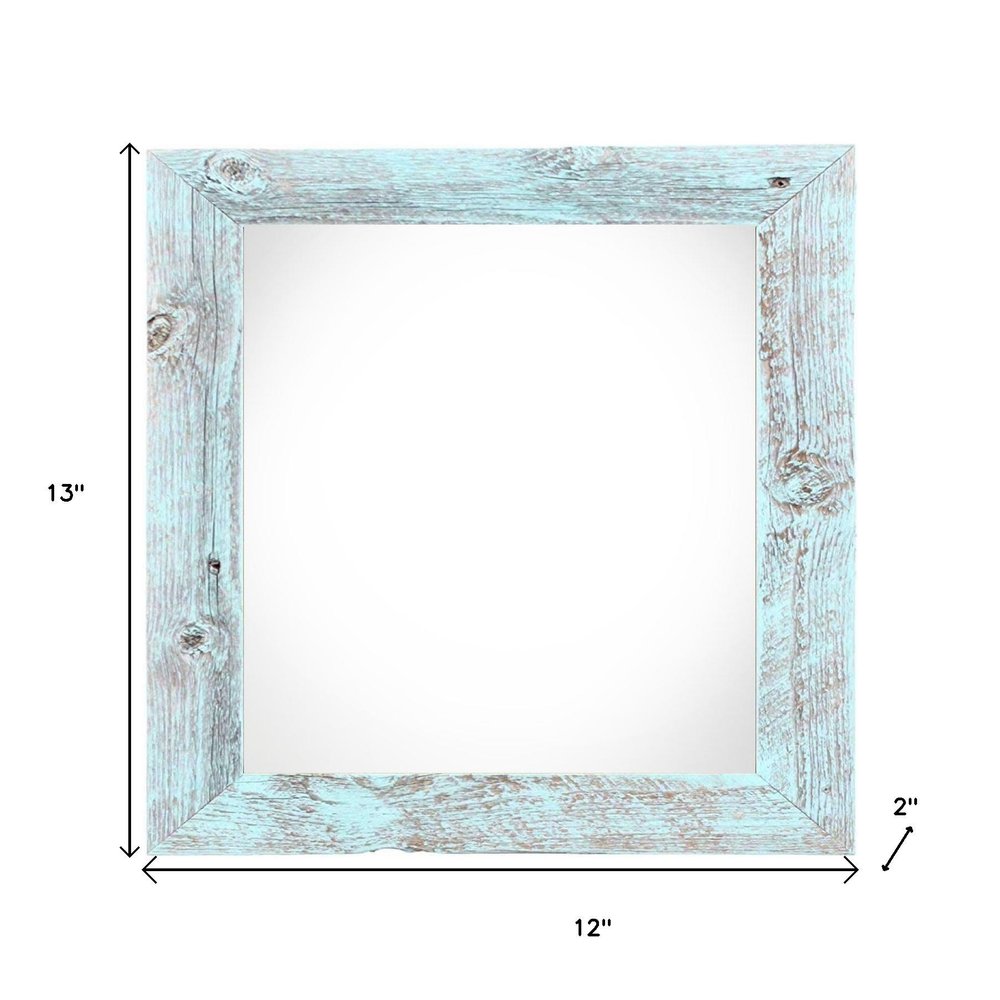 10" x 10" Blue Solid Wood Hanging Picture Frame
