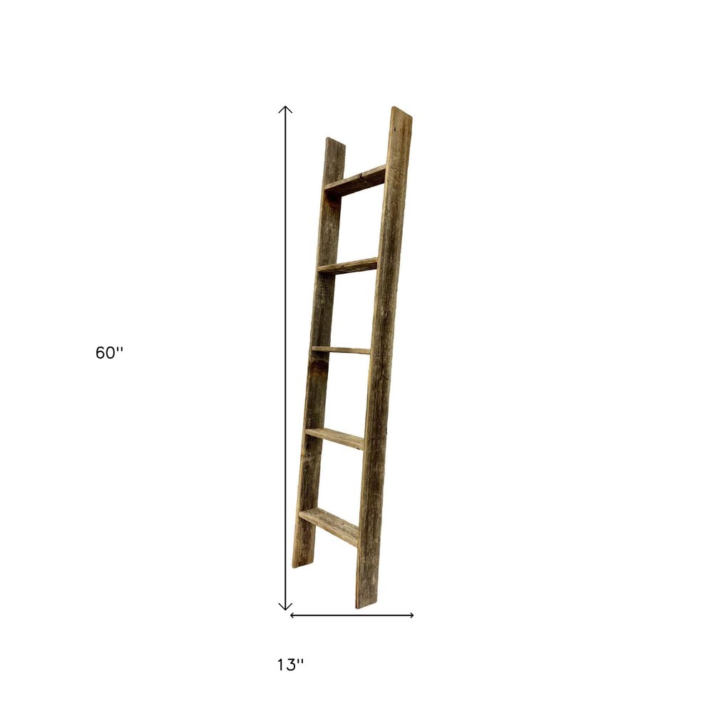 60" X 13" Gray Wood Hanging Dimensional Sculpture